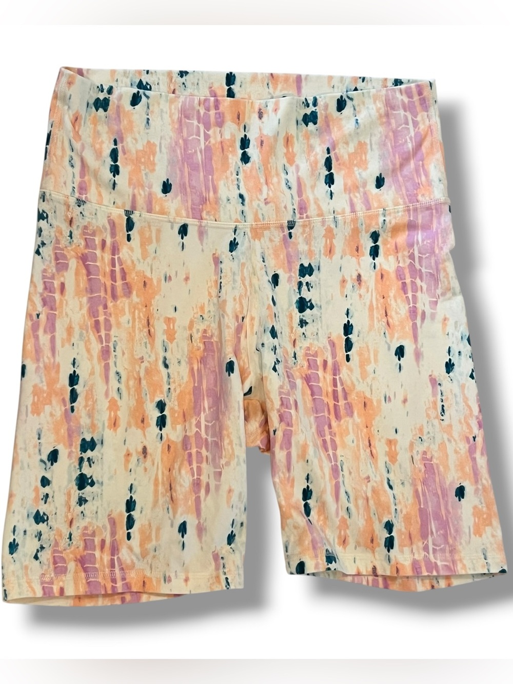 Old Navy Active Tie Dye Extra High-Waisted Biker Shorts 8” Ins Size XL Black D2